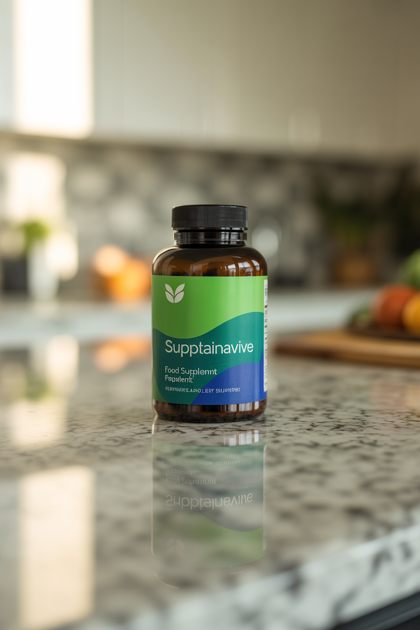 SustainaVive food supplement bottle on a clean surface